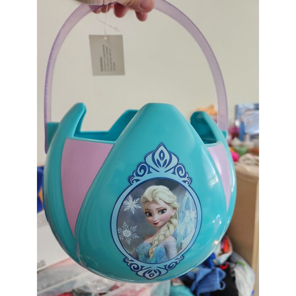 Frozen Easter Basket Halloween Candy Pail Bucket Plastic Spring Fall